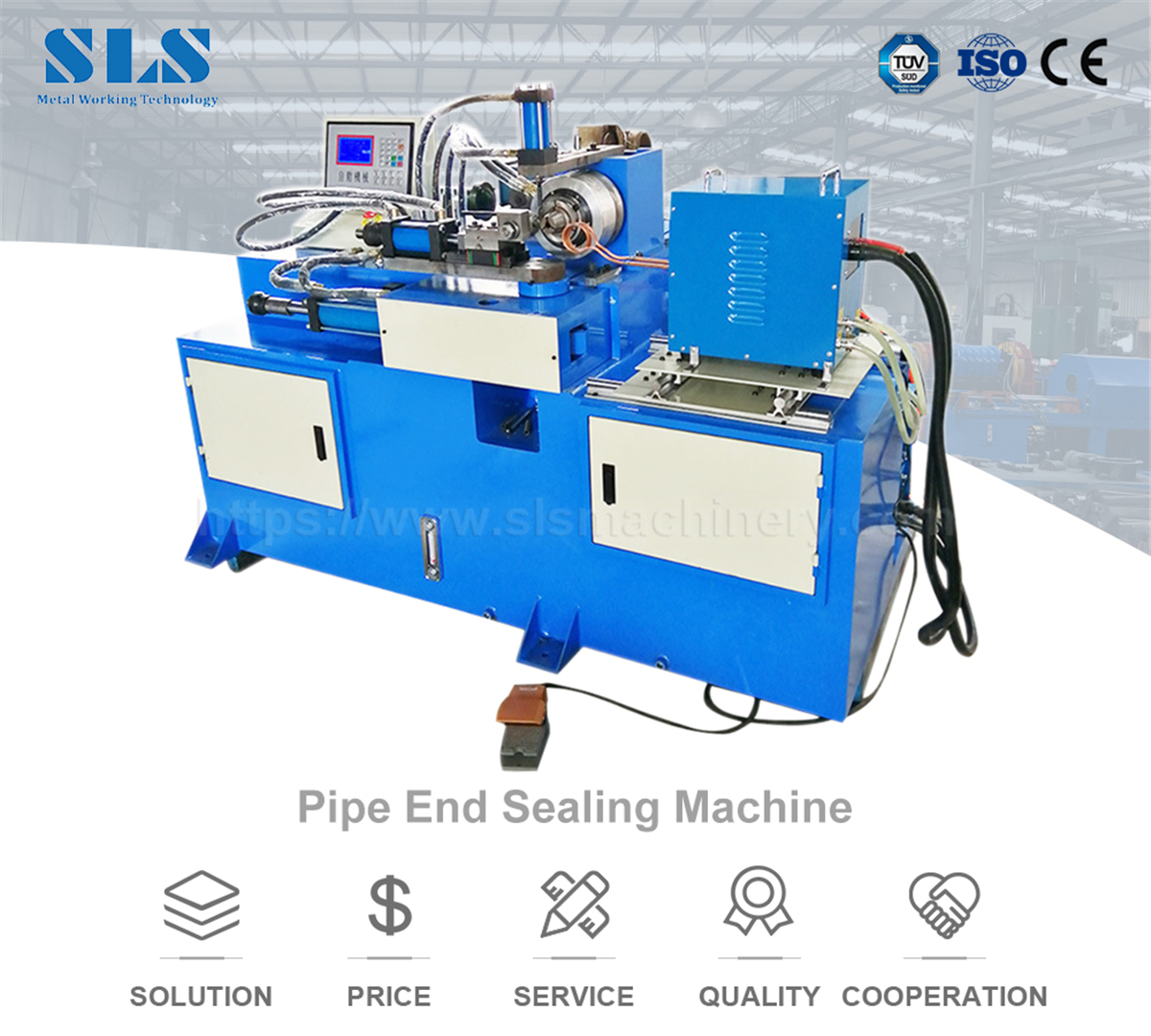 RF Heating Tube End Roll Closing Machine / Metal Steel Pipe End Sealing